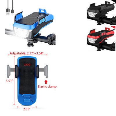 Bike Light 4 in 1 Functional Bicycle Light with 4000 mAh Power Bank Horn Mobile Phone Holder