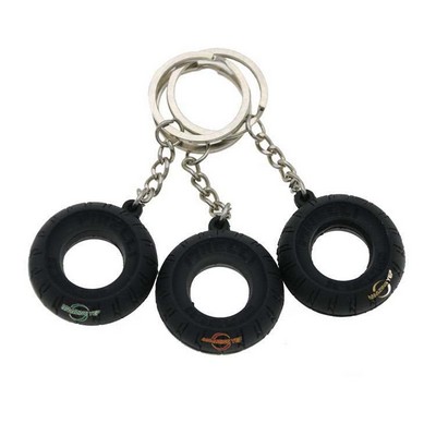 3D PVC Keytag Emulation Automobile Tires Keychain