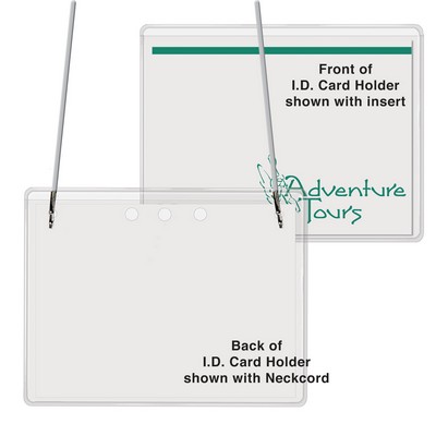 Printed Top Loading I.D. Card holder w/ Neck Cord (4" x 3")