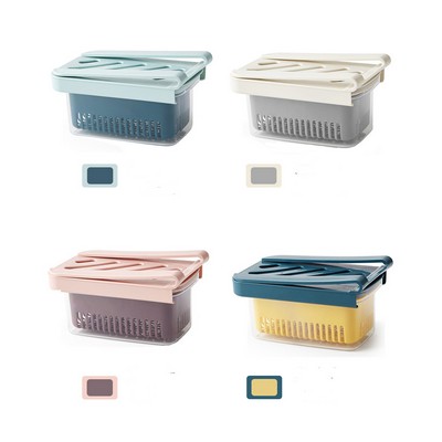 Drawer pull slide design multi-functional storage sealing box with draining layer