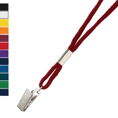 1/8" Round Blank Non-Breakaway Lanyards with Bulldog Clip