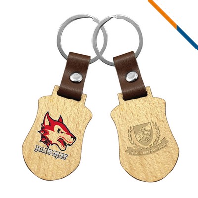 Badge Wooden Keychain