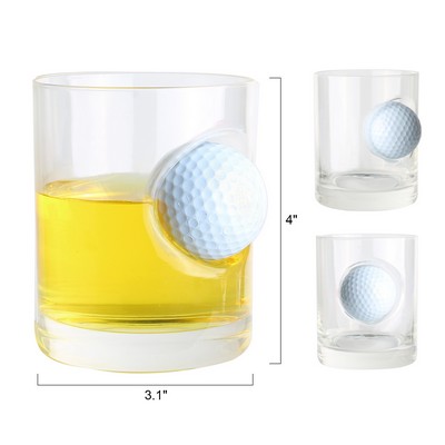 10oz. Clear Glass Cup with Golf Ball