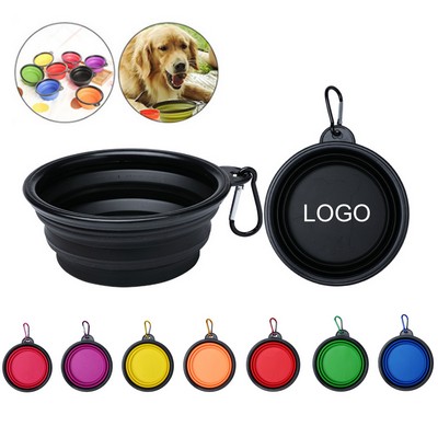 Portable Collapsible Pet Bowls With Carabiner