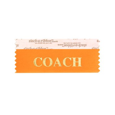 Coach Stk A Rbn Orange Ribbon Gold Imprint