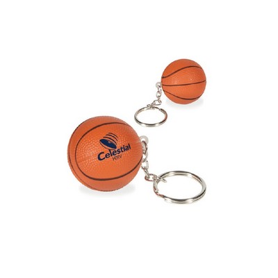 Basketball Key Ring Toy Stress Ball w/Keyring