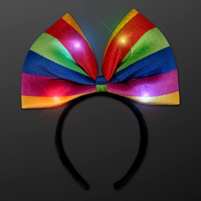 Blinking Rainbow Bow Headband - BLANK