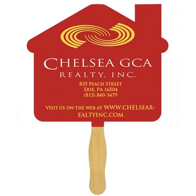 House Glued Hand Fan (1 Side/ 1 imprint color)