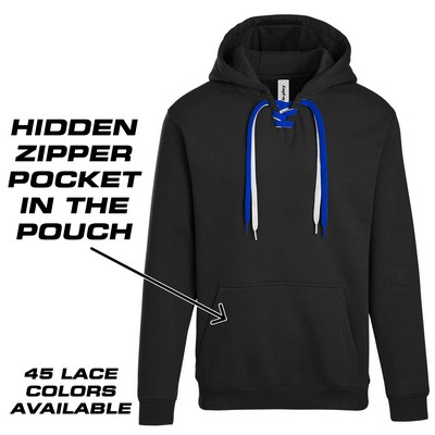 Adult Lace Up Hooded Sweatshirt