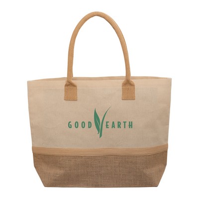 Prime Line Wanderlust Laminated Jute & Canvas Tote Bag