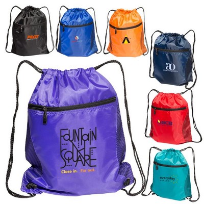 Mesh Accent Drawstring Backpack