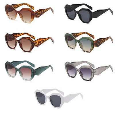 Plastic Irregular Frame Sun Glasses