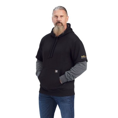 Ariat® Men's Charcoal Gray/Black Rebar® Workman™ Dually Hoodie