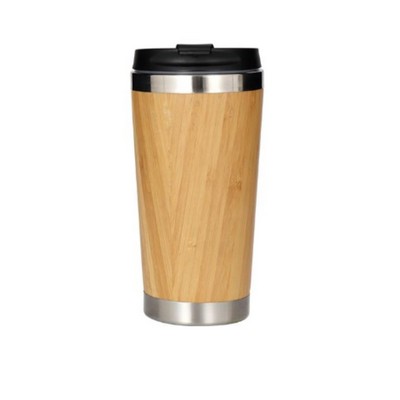 Bamboo Stainless Steel Coffee Cup Tumbler