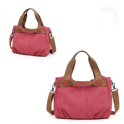 Women's Large Capacity Canvas Shoulder Handbag