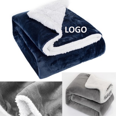 Embroidered Sherpa Fleece Blanket