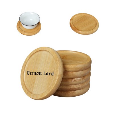 Round Natural Bamboo Coaster