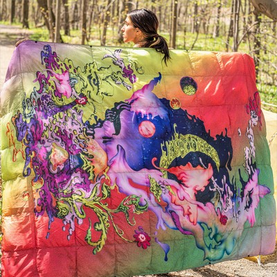 Outdoor Puffy Blanket with Full color imprint