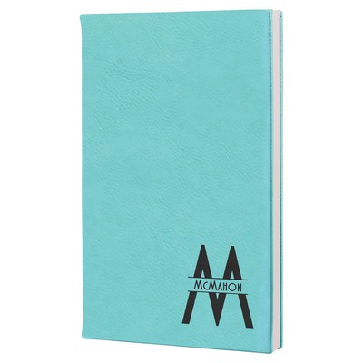 5 1/4" x 8 1/4" Teal Laserable Leatherette Journal