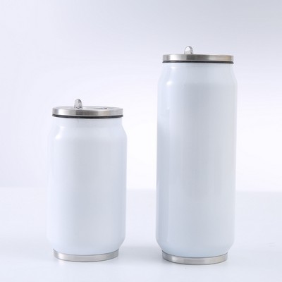 Coke Can Shaped Stainless Steel Vacuum Bottle with Straw 12OZ 17OZ