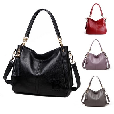 PU Leather Tassels Women Cross-body Handbags multicolour