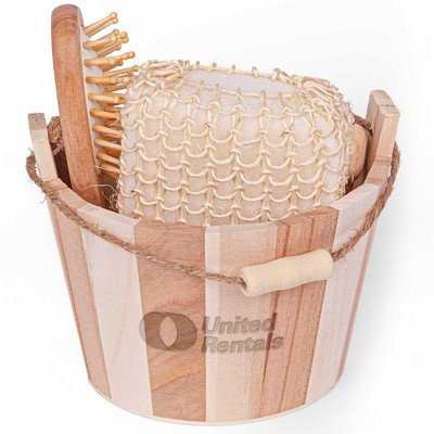 Bamboo Bucket Bath And Massage Set - 5Pcs (Factory Direct - 10-12 Weeks Ocean)