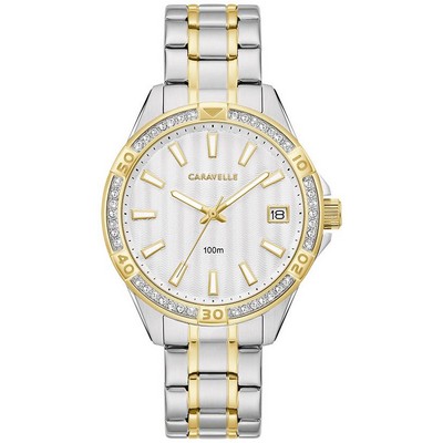 Caravelle Women's Aqualuxx Crystal Watch w/White Dial