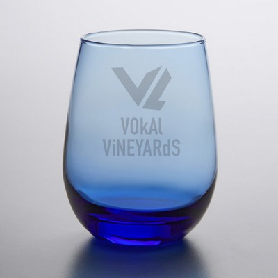 Deep Etched or Laser Engraved Libbey® 231L 15.25 oz. Tidal Blue Stemless White Wine Glass