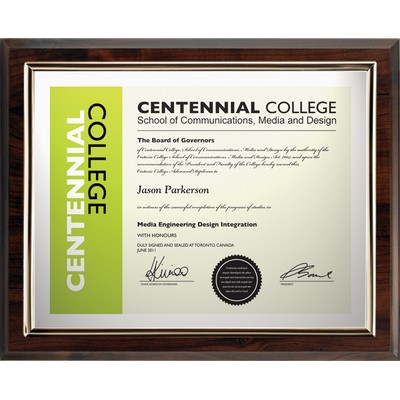 Certificate Holder (Surface Mount) - Cherrywood, 10"x1"