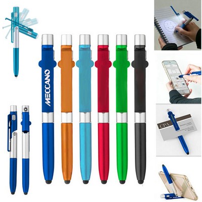 Vinci 4-In-1 Ballpoint Pen With Led Light, Phone Stand And Stylus