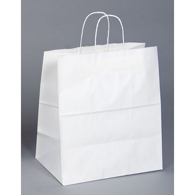 Digitally Printed White Kraft Paper Shopping Bag (14"x10"x15.75")