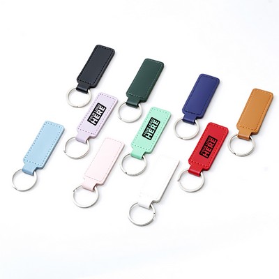 Polyurethane Leather Rectangle Key Rings