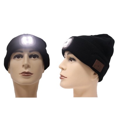 LED Lighted Beanie with Wireless Headphone