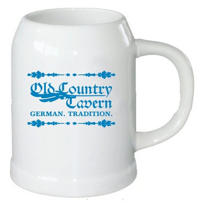 20 oz. White Ceramic Stein Mug