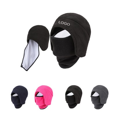 2-in-1 Hat W/ Ski Mask Ear Flap