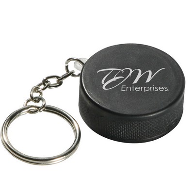 Hockey Puck Stress Reliever Key Chain