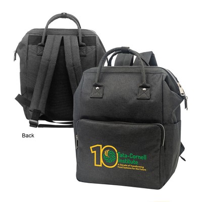 300D Wide-Mouth Heathered Cooler Backpack