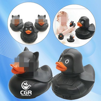 Sleek Ebony Rubber Duck