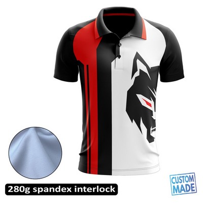 Unisex and Kids' Full Sublimation Performance Short Sleeve Heavyweight Polo - 280G Spandex Interlock