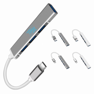 4-in-1 USB-C Hub Adapter for Laptops and MacBooks