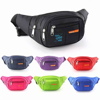 Triple Zipper Large Fanny Pack