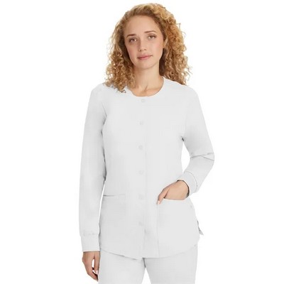 Healing Hands® Women's Daisy Snap Warm-Up Solid Scrub Jacket