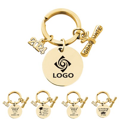 2024 Gold Graduation Keychain