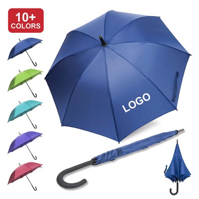 Handle Automatic Advertising Umbrella Black Coating Pongee