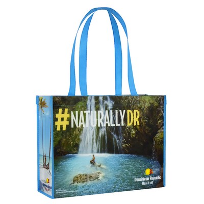 Custom Full-Color Laminated Non-Woven Promotional Tote Bag 15"x11.5"x5"