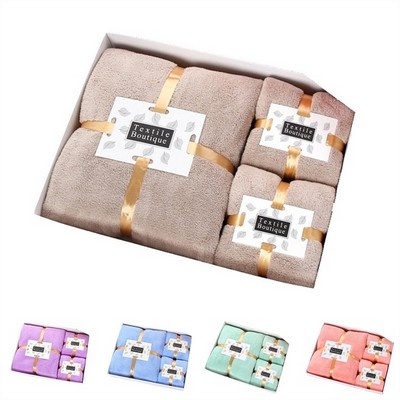 Towel Set 3PC - Coral Fleece Gift Box