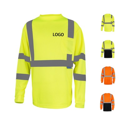 Reflective Strip Long Sleeve Work Shirt