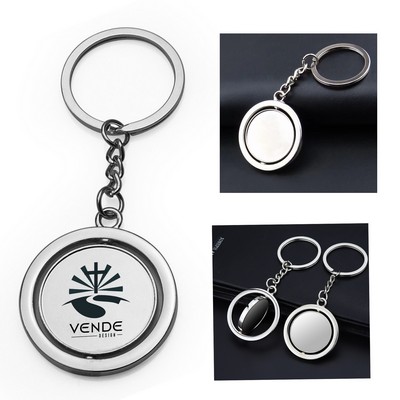 Round Rotating Alloy Keychain