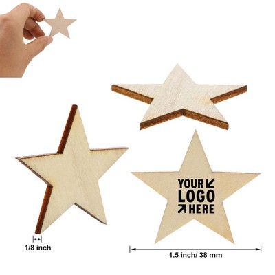 10pcs 1.5'' Wooden Stars Set