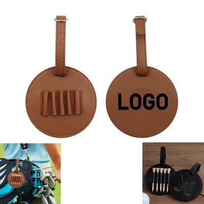 Leather Golf Tees Storage Tag